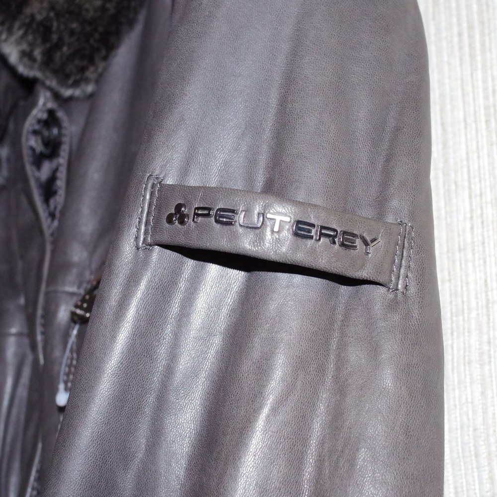 Peuterey "CINDI' taupe Gray leather jacket size 48 - Picture 6 of 14